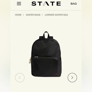 STATE lorimer diaper bag black nylon